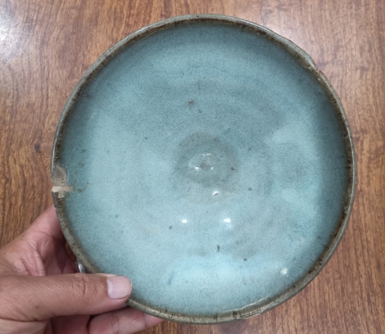 古玩陶瓷實物保真精品元代鈞窯天藍釉大碗拍賣,當前價格3980元