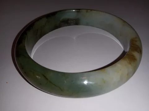 古玩玉器80年代天然翡翠手鐲拍賣，當前價格380元