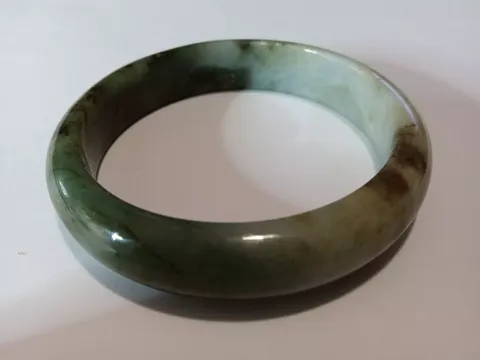 古玩玉器80年代天然翡翠手鐲拍賣，當前價格380元