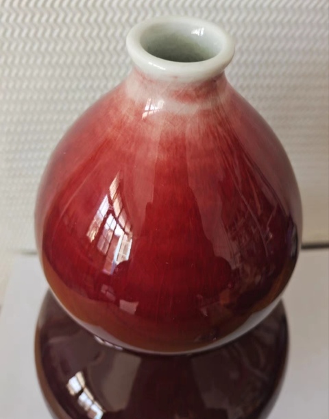 古玩陶瓷精美創匯時期紅釉葫蘆瓶拍賣，當前價格358元