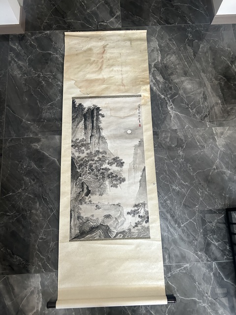 古玩字畫(huà)偉敏款寫(xiě)意水墨山水拍賣,當(dāng)前價(jià)格455元