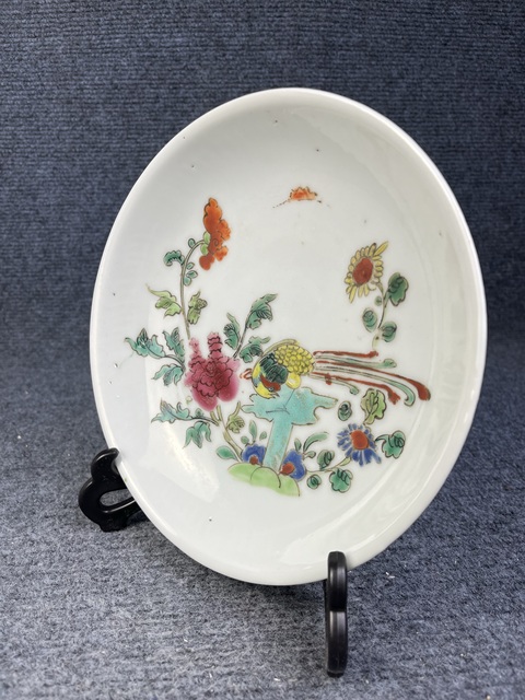 古玩陶瓷粉彩鳳凰牡丹紋盤拍賣,當前價格1068元