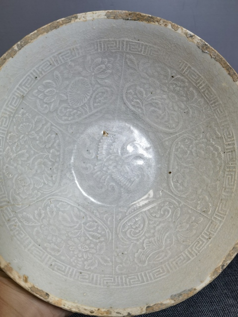 古玩陶瓷【精品】南宋青白釉花卉紋面包碗拍賣,當前價格0元