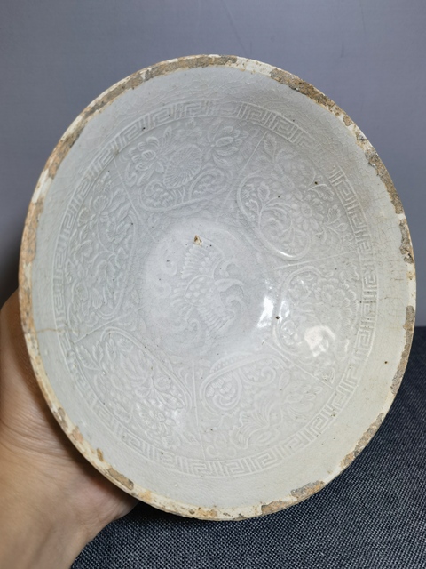 古玩陶瓷【精品】南宋青白釉花卉紋面包碗拍賣,當前價格0元