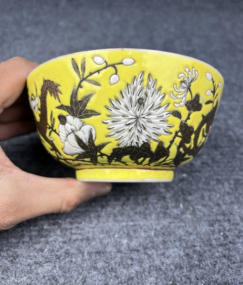古玩陶瓷粉彩大雅齋風格茶碗拍賣,當前價格3600元