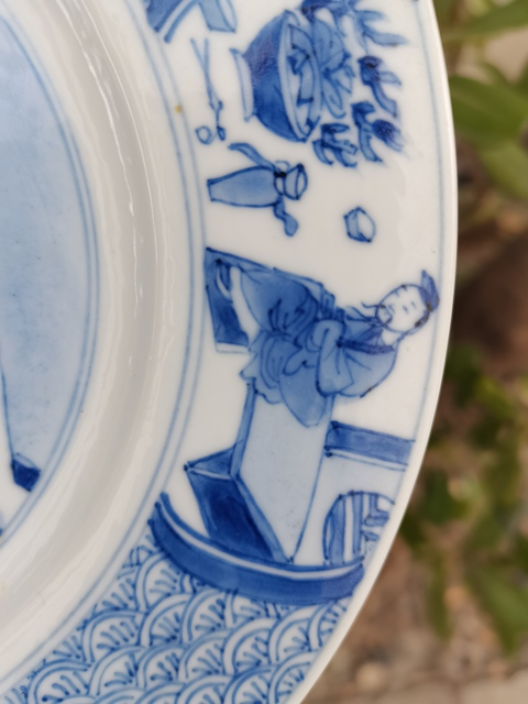 古玩陶瓷康熙:青花人物故事盤拍賣，當前價格6500元