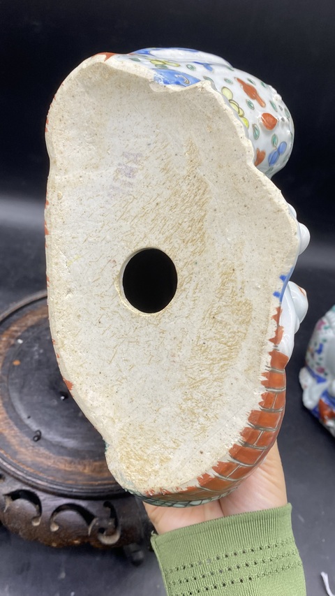 古玩陶瓷（保真卡）粉彩五子登科彌勒佛像拍賣，當前價格6388元
