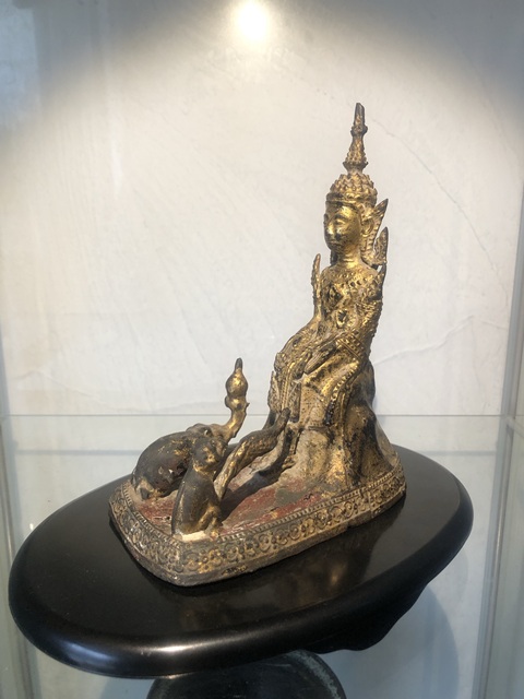 古玩銅器十九世紀(jì)·銅漆金 釋迦佛訓(xùn)象 造像拍賣，當(dāng)前價(jià)格6500元