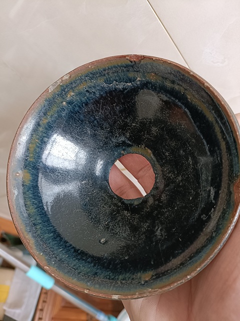 古玩陶瓷南宋建窯系福清窯兔毫盞茶漏拍賣，當前價格880元