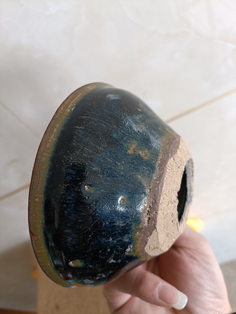 古玩陶瓷南宋建窯系福清窯兔毫盞茶漏拍賣，當前價格880元