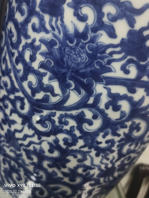 古玩陶瓷青花纏枝花卉紋棒槌瓶,無底圖,疑似復窯拍賣,當前價格180000元