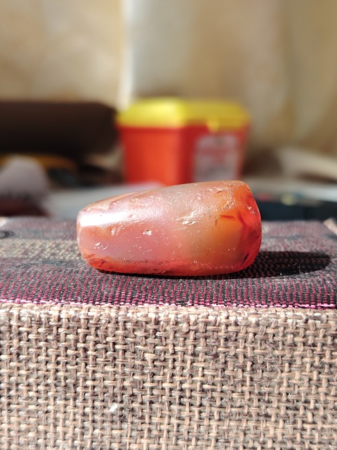 古玩玉器紅瑪瑙多棱珠吊墜拍賣,當(dāng)前價(jià)格66元