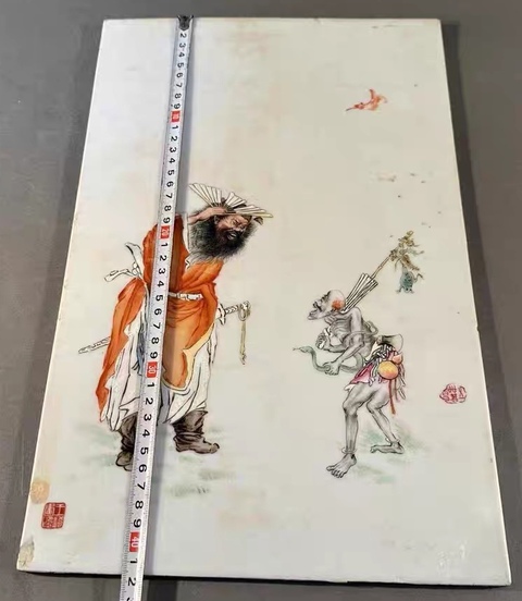 古玩陶瓷王琦大師粉彩人物瓷板拍賣，當前價格1385000元