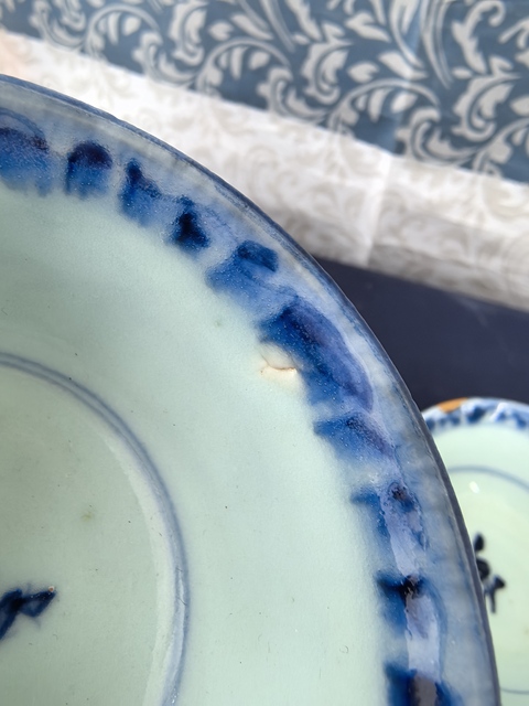 古玩陶瓷清乾隆花卉紋青花茶碗一對(duì)拍賣(mài)，當(dāng)前價(jià)格1980元