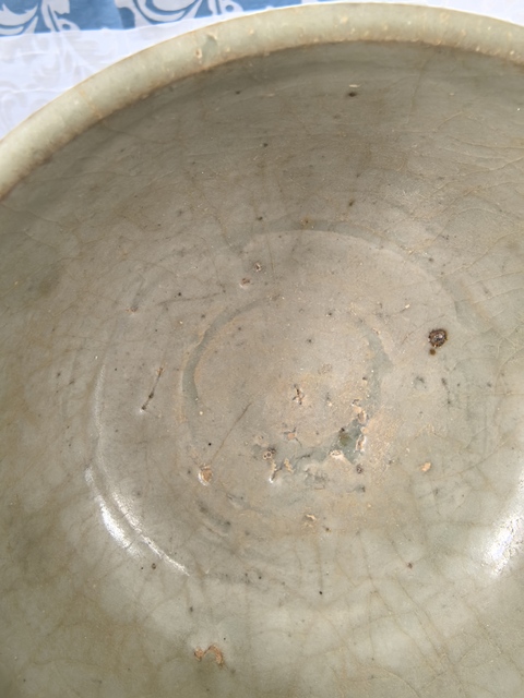 古玩陶瓷明早期龍泉青瓷碗拍賣，當前價格598元