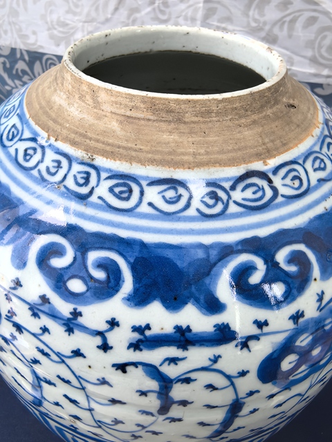 古玩陶瓷清乾嘉青花纏枝花卉紋罐拍賣,當前價格1980元