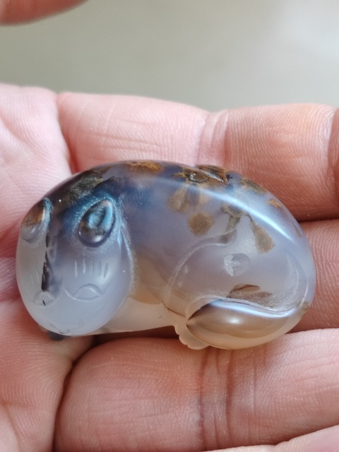 古玩玉器瑪瑙獾把件拍賣，當前價格458元