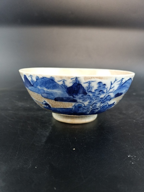 古玩陶瓷【道光精品】 哥釉青花山水紋碗【頂級青花發色】【傳世佳品】【收藏珍品】拍賣,當前價格0元