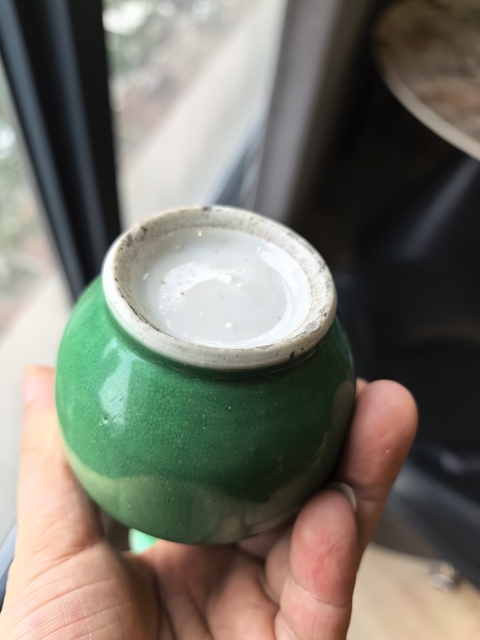 古玩陶瓷清中魚(yú)籽綠釉玉堂春瓶拍賣(mài)，當(dāng)前價(jià)格6888元