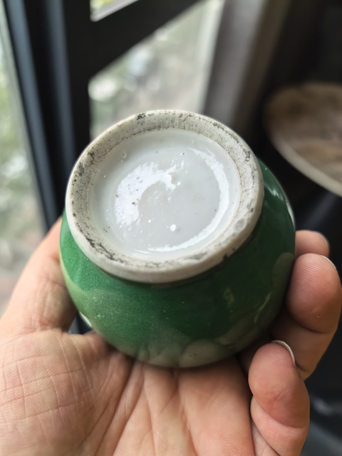 古玩陶瓷清中魚(yú)籽綠釉玉堂春瓶拍賣(mài)，當(dāng)前價(jià)格6888元