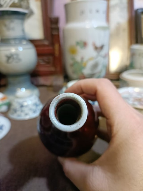 古玩陶瓷郎紅釉天球瓶拍賣,當前價格1888元