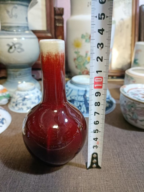 古玩陶瓷郎紅釉天球瓶拍賣,當前價格1888元