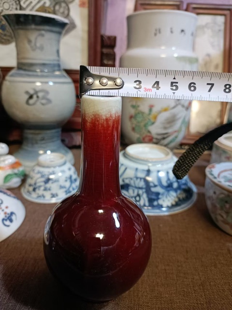 古玩陶瓷郎紅釉天球瓶拍賣,當前價格1888元
