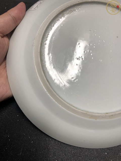 古玩陶瓷【精品】清中期青花山水樓臺亭閣紋盤一只拍賣，當(dāng)前價格1800元