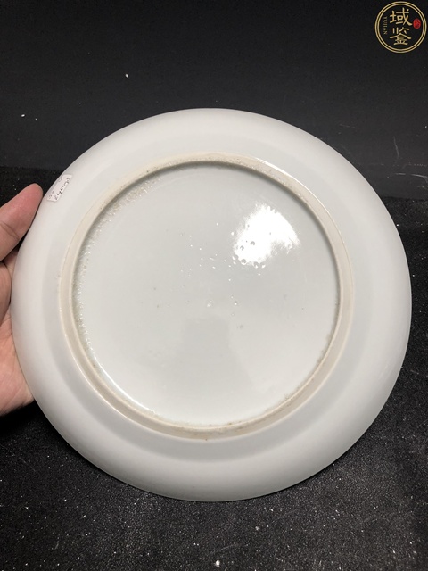 古玩陶瓷【精品】清中期青花山水樓臺亭閣紋盤一只拍賣，當(dāng)前價格1800元