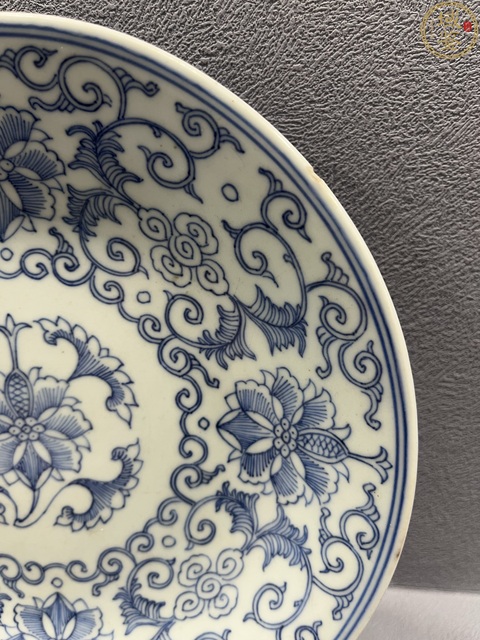 古玩陶瓷雍正官窯外祭藍釉內青花盤拍賣，當前價格66666元
