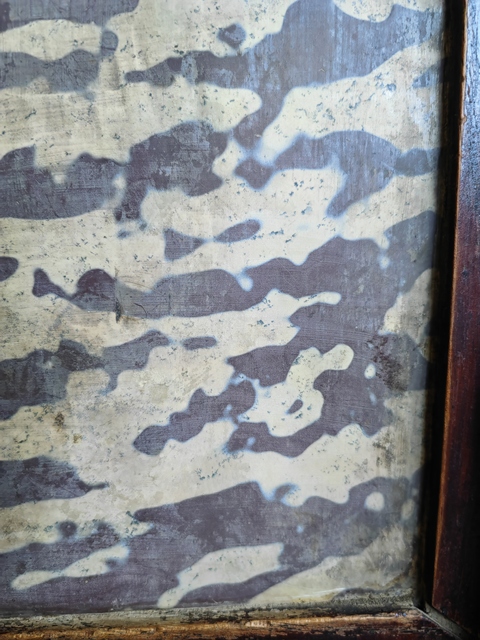 古玩雜項(xiàng)柚木座云石插屏真品鑒賞圖