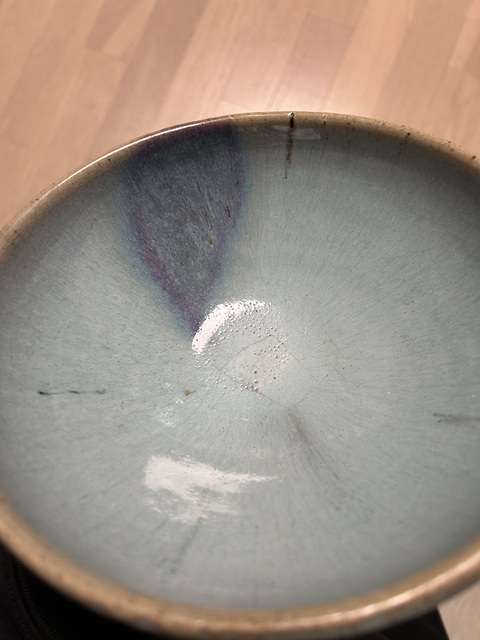 古玩陶瓷金元·鈞窯天藍釉紫斑碗拍賣,當前價格80000元