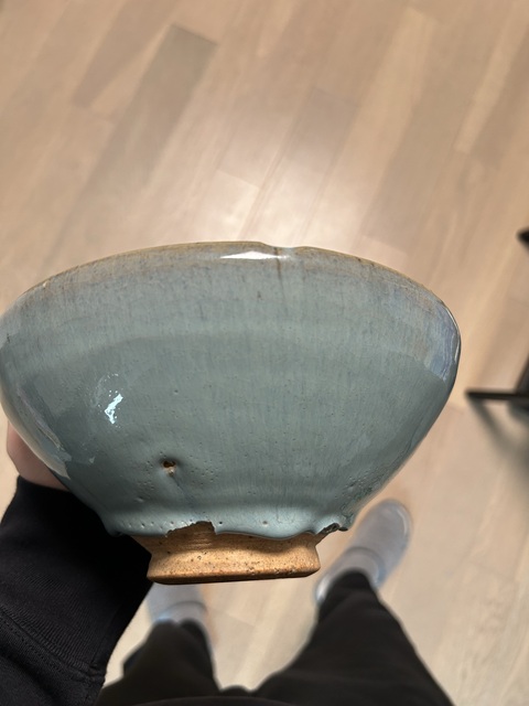 古玩陶瓷金元·鈞窯天藍釉紫斑碗拍賣,當前價格80000元