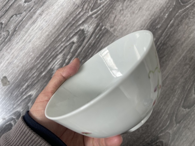 古玩陶瓷竹蝶癩瓜紋粉彩杯茶碗 晚清民國拍賣,當前價格5800元