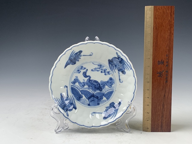 古玩陶瓷清康熙·青花云鶴紋蝶拍賣，當前價格2300元