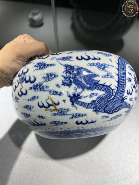 古玩陶瓷青花趕珠龍紋水洗拍賣，當前價格2700元