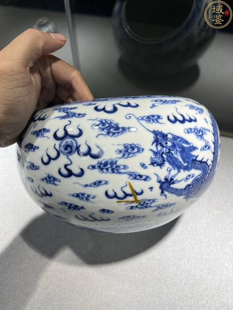 古玩陶瓷青花趕珠龍紋水洗拍賣，當前價格2700元