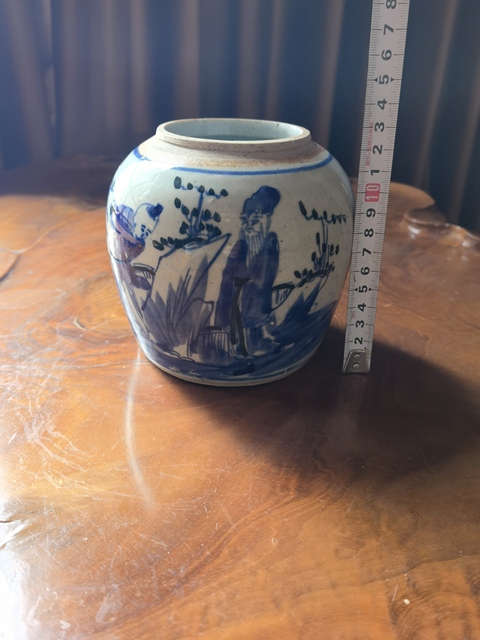 古玩陶瓷清中期人物紋青花罐拍賣,當前價格1199元