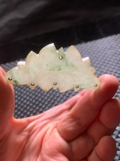 古玩玉器清代天然翡翠“花卉佩”拍賣,當前價格3800元
