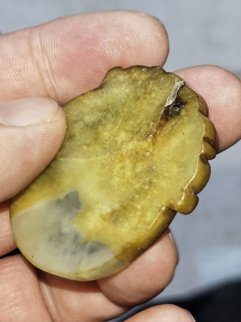 古玩玉器岫玉仿古“麒麟牌”拍賣，當前價格200元