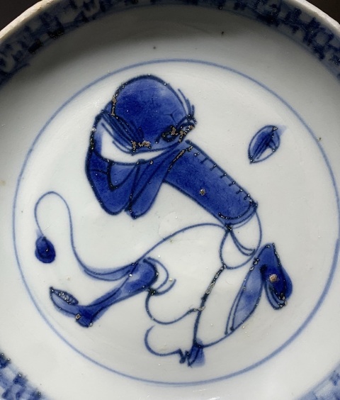 古玩陶瓷魁星青花盤拍賣,當前價格3800元