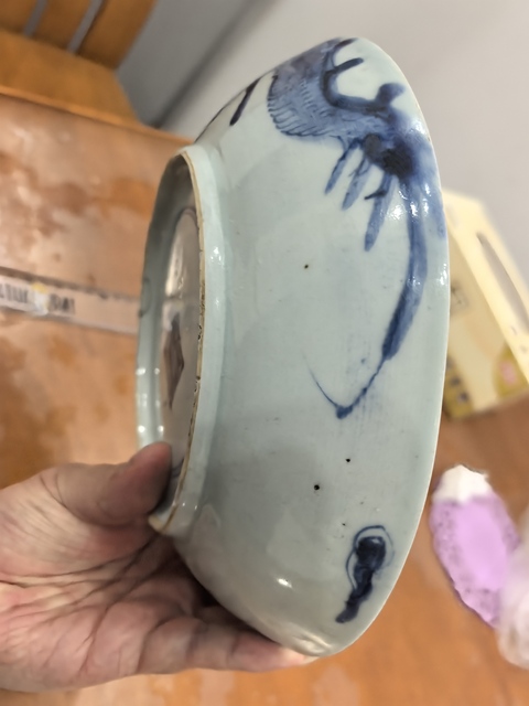 古玩陶瓷過墻龍紋青花盤拍賣，當前價格2000元