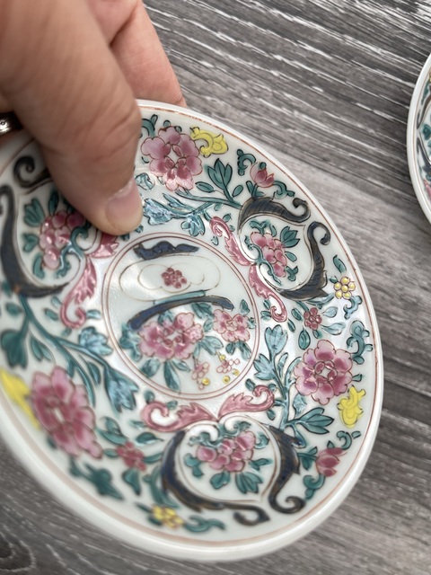 古玩陶瓷雍正粉彩 細(xì)路原彩老彩小盤 一對拍賣，當(dāng)前價格5800元