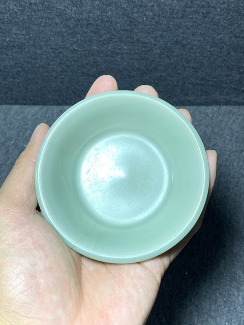 古玩陶瓷南宋·龍泉粉青釉折沿洗拍賣，當前價格8000元