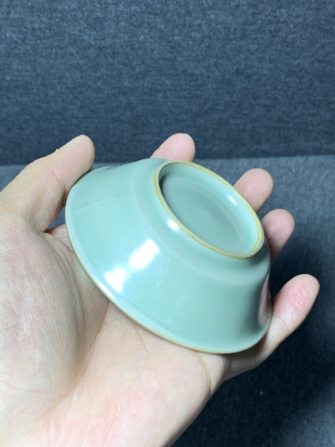 古玩陶瓷南宋·龍泉粉青釉折沿洗拍賣，當前價格8000元