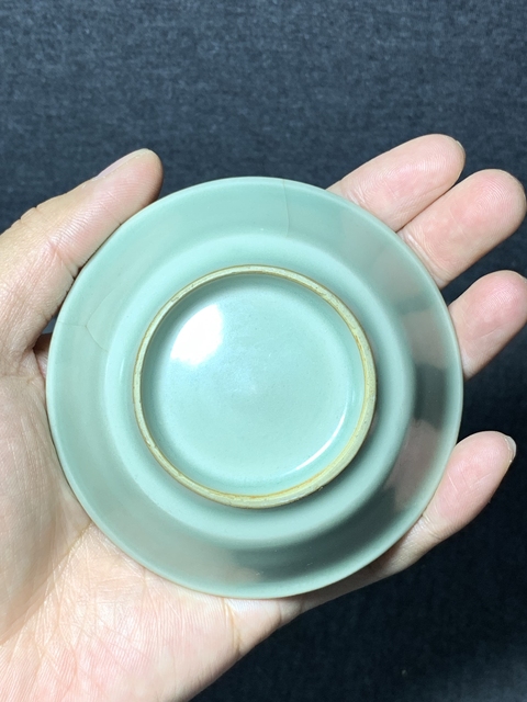 古玩陶瓷南宋·龍泉粉青釉折沿洗拍賣，當前價格8000元