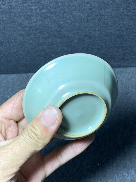 古玩陶瓷南宋·龍泉粉青釉折沿洗拍賣，當前價格8000元