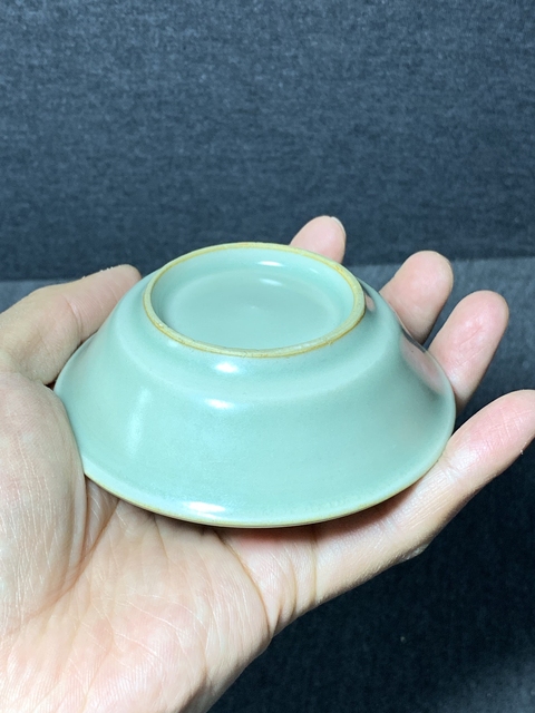 古玩陶瓷南宋·龍泉粉青釉折沿洗拍賣，當前價格8000元
