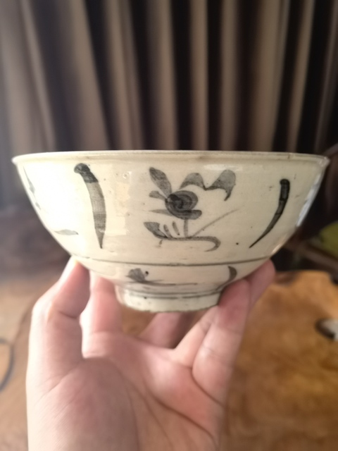 古玩陶瓷清中期青花碗拍賣，當前價格188元