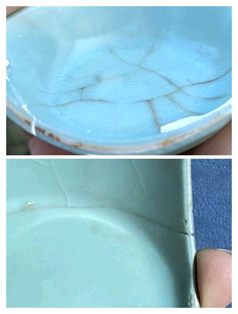 古玩陶瓷南宋·龍泉粉青釉折沿洗拍賣，當前價格8000元